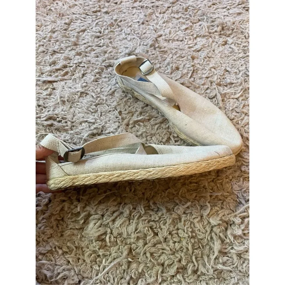Vintage 80s keds espadrille canvas Mary Jane style flats‎ 9.5
